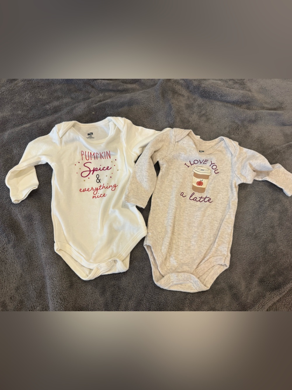 Cute Baby Long-Sleeve Onesies - Fall Themed Pumpkin Spice & Latte Designs
